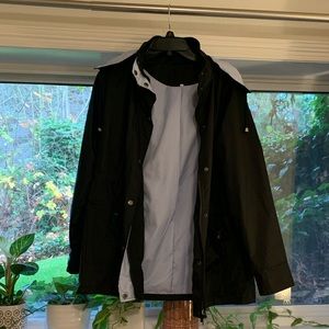 Small, black women’s rain jacket